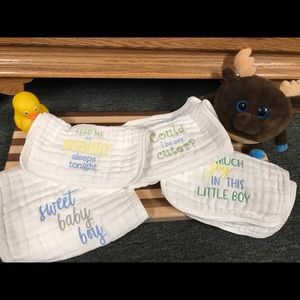 Handmade Custom Boy Burp Cloths - Set of 4!